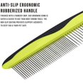 thumbnail image 3 of Pet Combs for Detangling & De-Shedding, Stainless Steel Rounded Tips Teeth 2-in-1 Design for Long & Short-haired Pets, Comfortable Non-Slip Grip Handle for Safe & Efficient Grooming, Dual Sides, 3 of 8