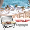thumbnail image 2 of EVGTTI 2 Pack Chafing Dish Buffet Set 1/3 Pan Size 8Qt Stainless Steel Chafer Complete Set with Foldable Frame and Lid Catering Buffet Servers Food Warmer for Parties Banquet Wedding, 2 of 10