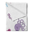 thumbnail image 2 of Feminine Soft Flannel Fleece Throw Blanket, Octopus Pattern Colorful Drop Shadow Cartoon Illustration Childish Print, Cozy Plush for Indoor and Outdoor Use, 70" x 90", Purple and Blue, by Ambesonne, 2 of 5