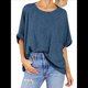 thumbnail image 2 of Camiseta Holgada Informal de Verano de Corta para Mujer. Azul Profundo XXL, 2 of 8