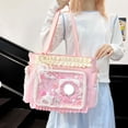 thumbnail image 6 of SPEKSEE Lace Itabag Ruffle Shoulder Purse， Pin Display Bag with Insert Anime Badge Display, 6 of 7