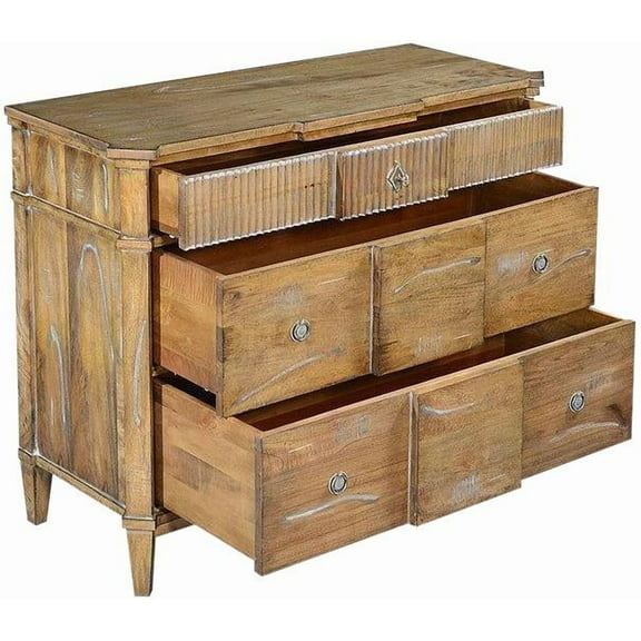 St. Denis Beachwood Chest Console-Solid Wood Storage