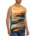 thumbnail image 2 of Honeii Serene Ocean Sunset Print Men's Sleeveless Muscle Shirts, Breathable & Quick-Dry Gym Shirt, Athletic Tank Top for Running, Fitness, and Outdoor Activities-3X-Large, 2 of 7