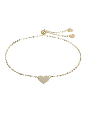 Gold Bracelets Product Image 10kt Yellow Gold Adjule Heart Bracelet 9