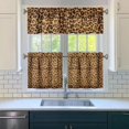 thumbnail image 3 of 3 PCS Kitchen Curtains Set - Leopard Print Tier & Valance, Modern Animal Design, Semi-Sheer Rod Pocket (54x18" + 2x27.5x24") - Farmhouse Window Treatment, 3 of 6