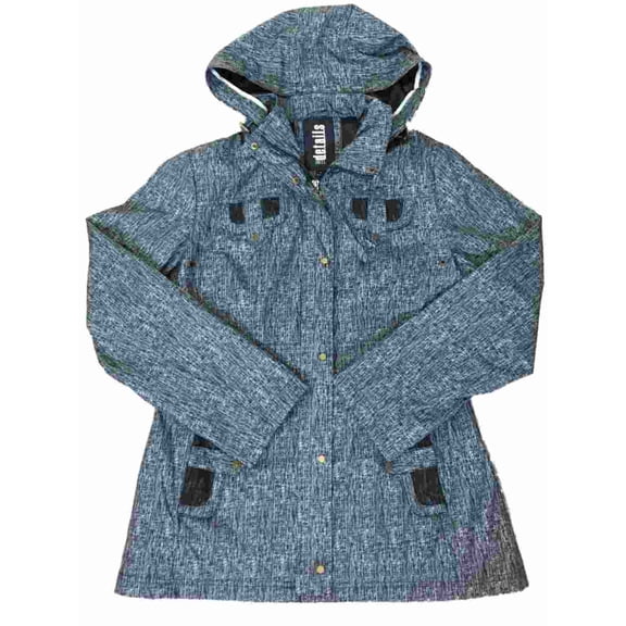 Details Womens Gray Lightweight Removable Hood Windbreaker Jacket Trench Coat