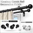 thumbnail image 2 of HEI! DEAR 1" Heavy-Duty Adjustable Double Curtain Rod Set 36-120" with Matte Black Ball Finials, 2 of 7