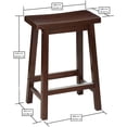 thumbnail image 3 of ZXNYH Solid Wood Saddle-Seat Kitchen Counter Barstool, 29-Inch Height, White - Set of 2, 3 of 8