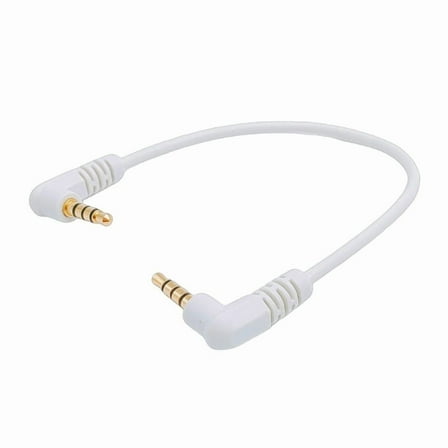 20cm Gold Plated 3.5mm Male to Male Stereo Audio Cable with Doube Angled Connectors Short Earphone Line