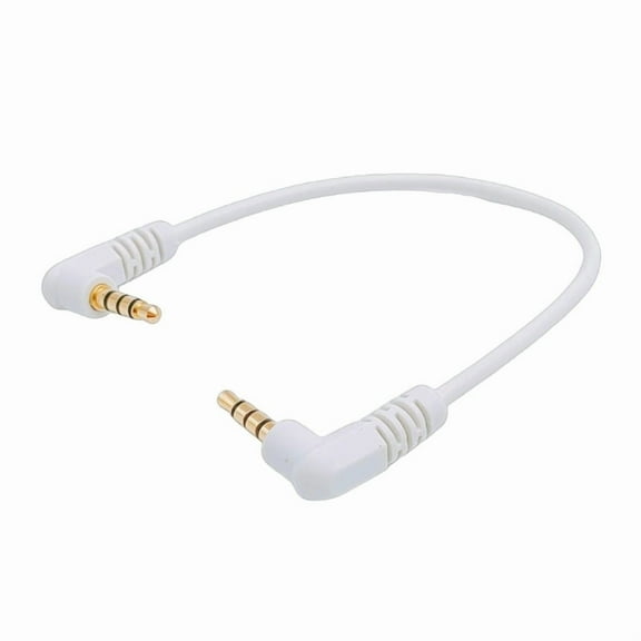 20cm Gold Plated 3.5mm Male to Male Stereo Audio Cable with Doube Angled Connectors Short Earphone Line