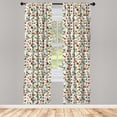 thumbnail image 3 of Ambesonne Leaves Curtains, Sketch Art Ginkgo Biloba, Pair of 28"x84", Multicolor, 3 of 5