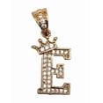 thumbnail image 4 of Cadena y dije de brillos con corona de oro laminado letra E, 4 of 7