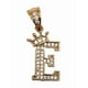 thumbnail image 4 of Cadena y dije de brillos con corona de oro laminado letra E, 4 of 7