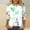 #28,Green, variant on AOOCHASLIY Clearance Trendy Women Tops Women Loose T-shirt 3/4 Sleeves Blouse V Neck Casual Fashion Printed Tops