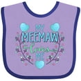 thumbnail image 3 of Inktastic My Meemaw Loves Me with Flowers and Hearts Boys or Girls Baby Bib, 3 of 4