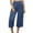 Blue, variant on Quinlirra womens capris for summer Wide Leg Pants For Women Casual Summer Elastic High Waist Beach Cropped Pants Loose Trousers