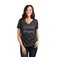 thumbnail image 2 of Thread Tank Lets Go Glamping Women's Relaxed V-Neck T-Shirt Tee Charcoal 2X-Large, 2 of 4