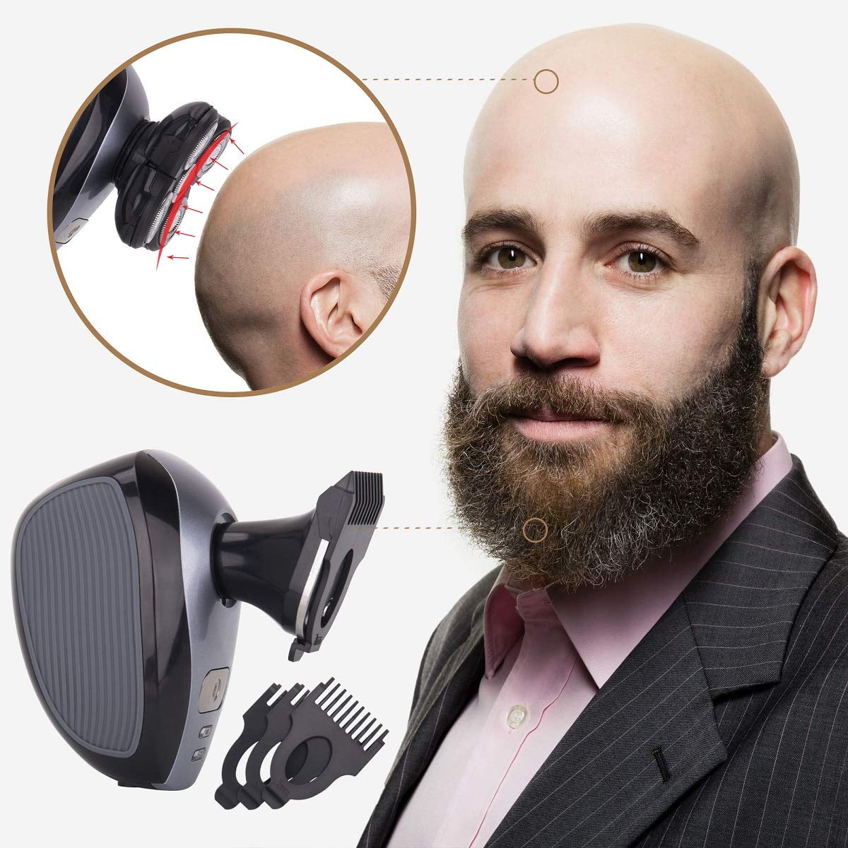 Xelparuc Men's 5-in-1 Electric Shaver  Grooming Kit: Five-Headed Beard,  Hair Razor for a Perfect Bald Look, Cordless and Rechargeable - Walmart.com