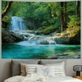thumbnail image 2 of BCIIG Waterfall Forest Blue Water Tapestry Wall Hanging Art 40x30inch, 2 of 6