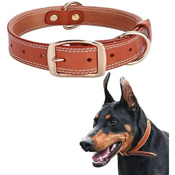 Natural leather cheap dog collar