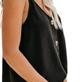 thumbnail image 2 of Camisolas de tirantes ajustables para mujer, camisetas sin mangas con cuello en V y botones, camisola de verano para vacaciones, 2 of 5
