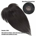thumbnail image 5 of Benehair 100% Remy Human Hair Extensions Clip In Women's Topper Toupee Hairpiece With Bang Mono Base Wiglet Hair Loss Black US, 5 of 13
