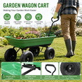 thumbnail image 5 of Wheelbarrow Wagon Heavy-Duty Garden Cart – 660 lb Load Capacity, 10" Pneumatic Tires, Steel Frame, Easy-Dump Tray, Green, 5 of 8