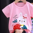 thumbnail image 5 of KPOPLK Toddler Boys Clothes Kids Cotton Clothing Fun Cool Summer Short Sleeve Tee Top Outfit Wear in Night 2 Piece Set Size 3-4 Years,Pink, 5 of 5