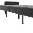 Better Homes & Gardens Porter Fabric Tufted Futon, Gray Velvet