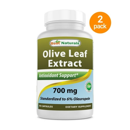 2 Pack - Best Naturals Olive Leaf Extract 700 mg 90 Capsules (Total 180 (Bec5 Eggplant Extract Best Price)