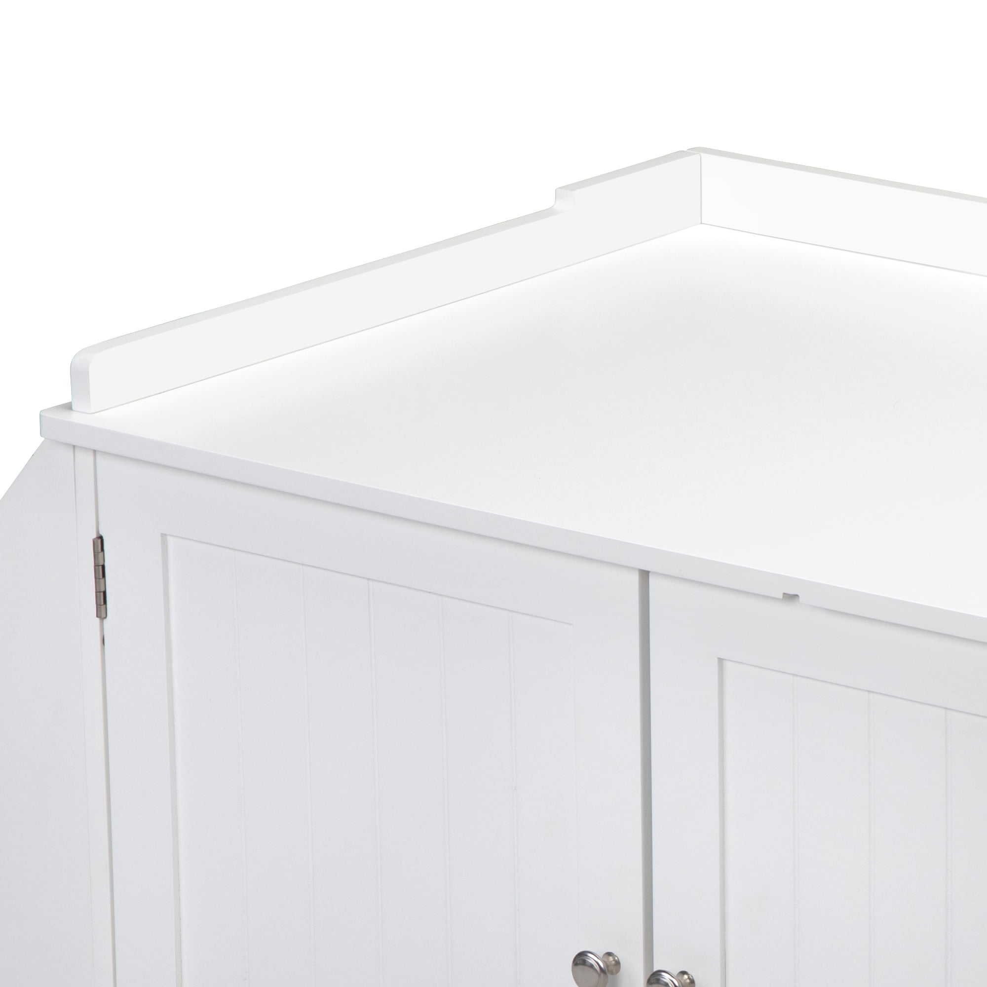 Pefilos 33" Large Cat Litter Box Enclosure, Washroom Storage Bench, Side Table Cat House w/ Magazine Rack, White Pefilos 33" Large Cat Litter Box Enclosure, Washroom Storage Bench, Side Table Cat House w/ Magazine Rack, White