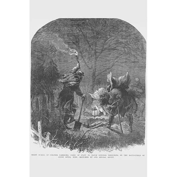 Burial of General Garesche at Stone River-Fine Art Canvas Print (20" x 30")