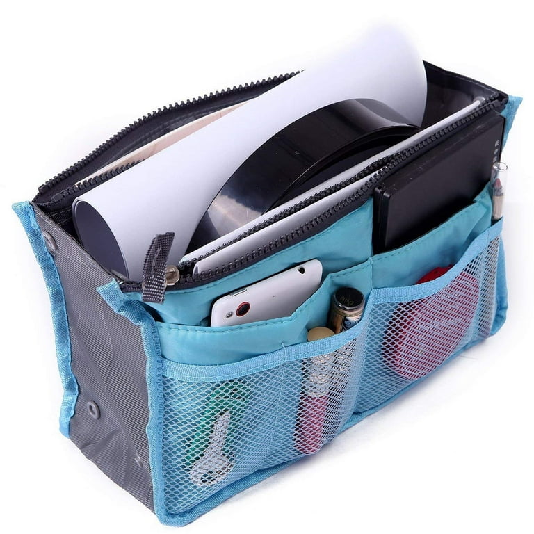 Magik 2 Pack Travel Insert Handbag Purse Large Liner Organizer Tidy Bags  Expandable 13 Pocket Handbag Insert Purse Organizer with Handles