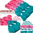 thumbnail image 4 of SEGO Ombre Jumbo Braiding Hair Extensions Colored Hair Weave Synthetic Crochet Twist Box Braid Hair Black/Pink/Blue/Purple Fake Hair Extension for Women, 4 of 8