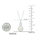 thumbnail image 2 of Dazzlingrock Collection Round 8mm Cultured Freshwater Pearl & White Diamond Solitaire Pendant for Women in 925 Sterling Silver (White Diamond 0.20 ctw, Color I-J, Clarity I2-I3), 2 of 3