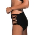 thumbnail image 2 of Women's Ruched Bikini Bottoms Strappy Swim Bottoms Full Coverage Swim Briefs, 2 of 4