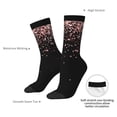 thumbnail image 4 of Susaid Rose Gold Glitter1 Print Men's Moisture Wicking Cushioned Crew Work Boot Socks Suitable for Size 36-45, 4 of 6