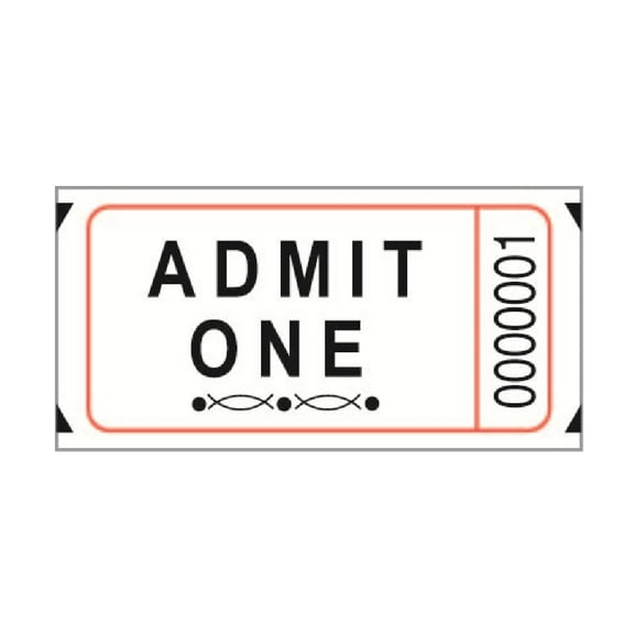 Single Ticket Roll 2000 Tickets White [101-W]