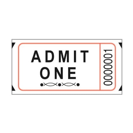 Single Ticket Roll 2000 Tickets White [101-W]