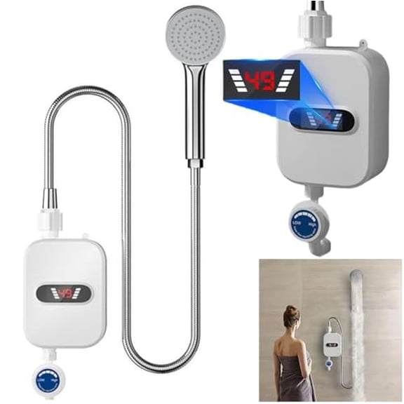 Hot Water Heater Digital Display Instant Heating Machine 110V Tankless Water Heater for Bathroom Hot Water Shower 3500W