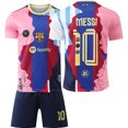 thumbnail image 1 of 2025-2026 Barcelona Minnesutgåva Messi Nr 10 Argentina Retro Fotbollströja Miami Barn Vuxen Tröja Set{HONGDE} Messi No.10, 1 of 3
