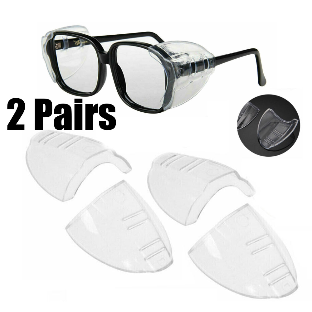 2Pair Side Shields for 12mm Eyeglasses Safety Slip On Glasses Double