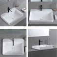 thumbnail image 4 of WinZo WZ6123 Drop-in Bathroom Sink, 23" Rectangle Semi-recessed Ceramic Vanity Vessel Basin White, 4 of 7