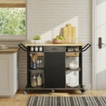 thumbnail image 5 of Bestier Rolling Kitchen Utility Cart w/ Collapsible Surface Extender, Black, 5 of 7