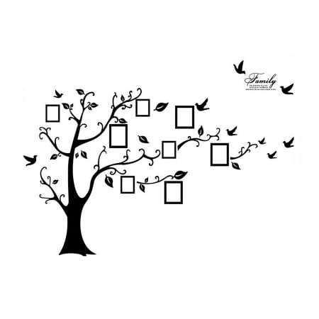 Nba Window Decals - Tree Leaf Pattern Window Living Room Art Decal Wall Decor Sticker Black 2 in 1