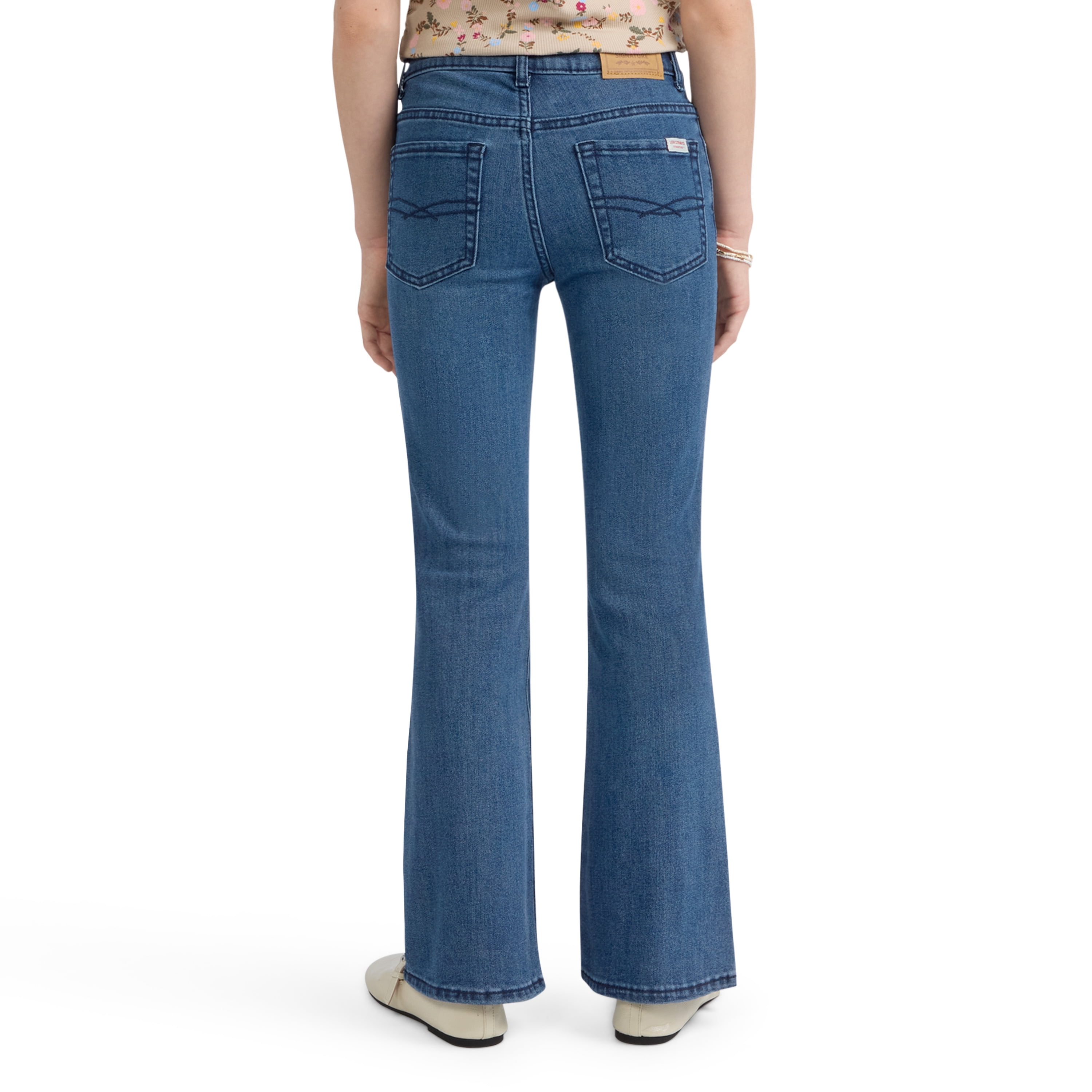Levi Strauss Signature Girls Butterfly Embroidered Flare Jean, Size 5-18