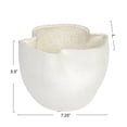 thumbnail image 2 of Bloomingville 7.25 Inches Stoneware Ruffled Planter with Sand Finish and Reactive Glaze, Holds 4 Inches Pot, White, 2 of 4