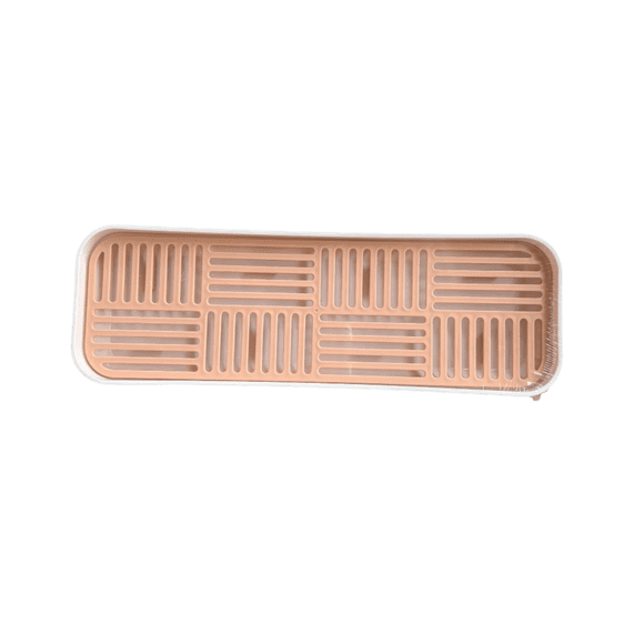 Double Layer Dish Drainer Tray, Detachable Tableware Drying Rack with Grid Design for Kitchen Countertop