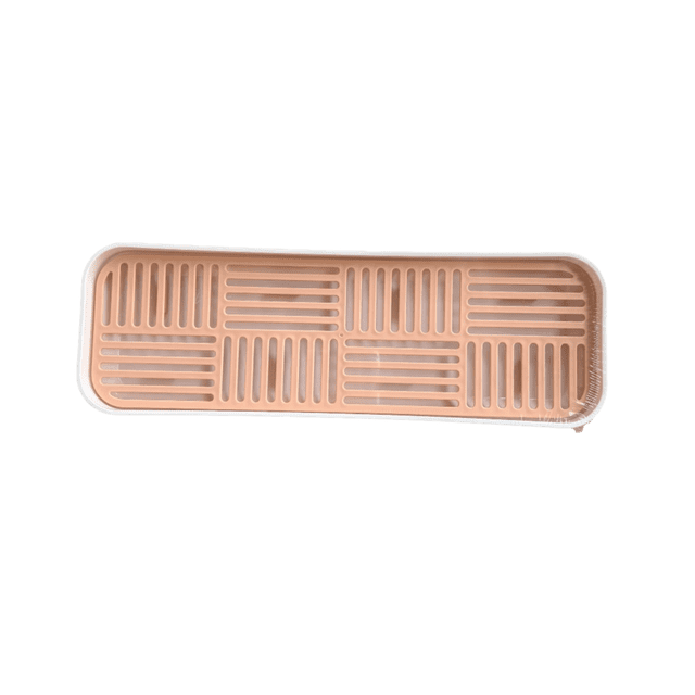 Double Layer Dish Drainer Tray, Detachable Tableware Drying Rack with Grid Design for Kitchen Countertop