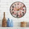 thumbnail image 3 of Yayeee Wall Clock Battery Operated 9.5" Silent Quartz Non-Ticking for Living Room Decor, Light Pink Gingerbread Houses, 3 of 8